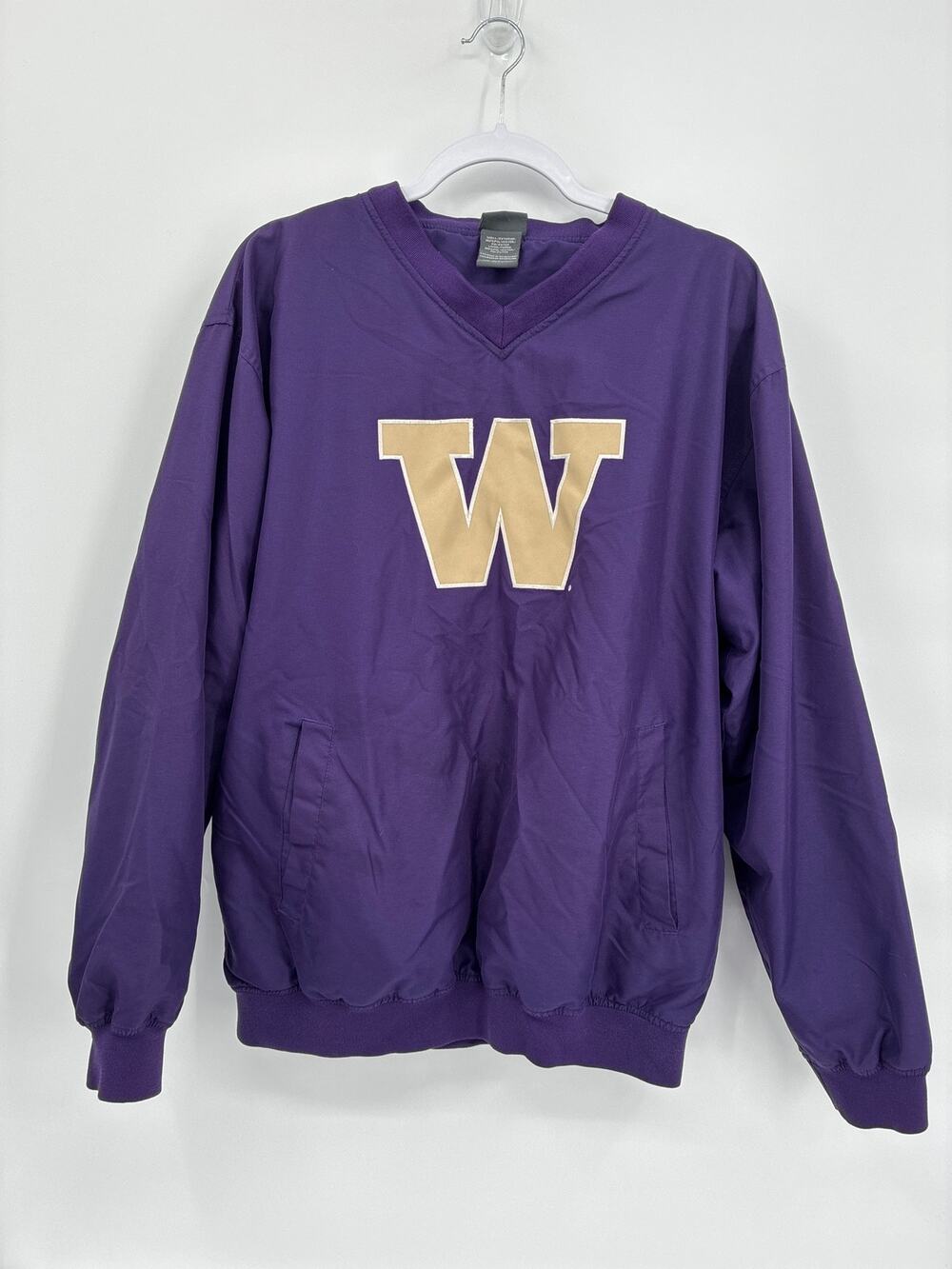 Pro Edge Washington Huskies Purple V-neck Windbreaker Jacket Mens M